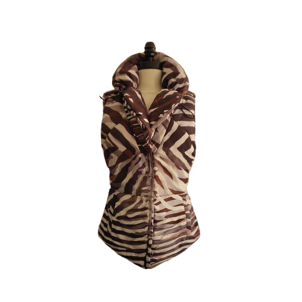 ELIE TAHARI Abstract Geometric Cord Puffer Vest (B2)